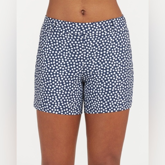 SPANX Navy Painted Dot Sunshine Shorts - Picture 1 of 8